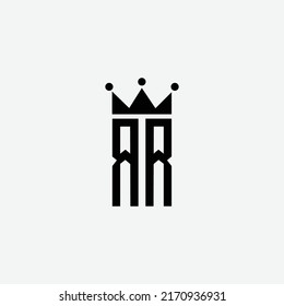 Rr Logo Monogram Emblem Style Crown Stock Vector Royalty Free