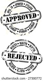 Rubber Stamps Approved Rejected Vector Illustrations Stock Vector