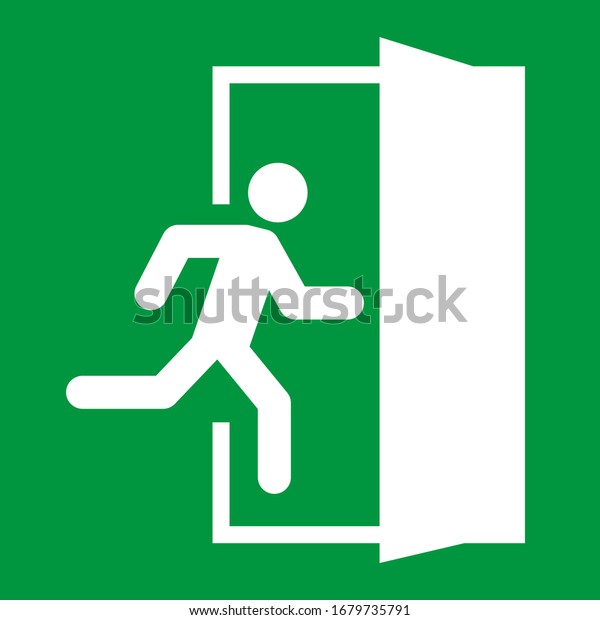 Running Man Exit Door Sign Vector Stock Vector Royalty Free 1679735791