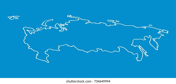 Russia Map Outline Graphic Freehand Drawing Stock Vector Royalty Free Shutterstock