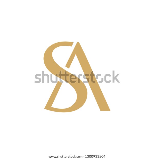 Sa Letter Linked Luxury Premium Initial Stock Vector Royalty Free