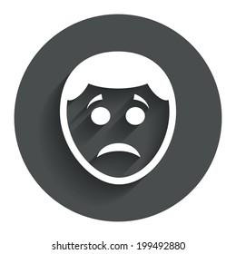 Sad Face Sign Icon Sadness Depression Stock Vector Royalty Free 497982979