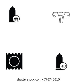 Safe Sex Icon Set Stock Vector Royalty Free