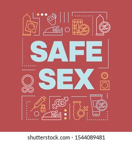 Safe Sex Word Concepts Banner Stis Stock Vector Royalty Free