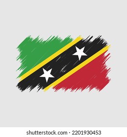 Saint Kitts Nevis Flag Brush Vector Stock Vector Royalty Free