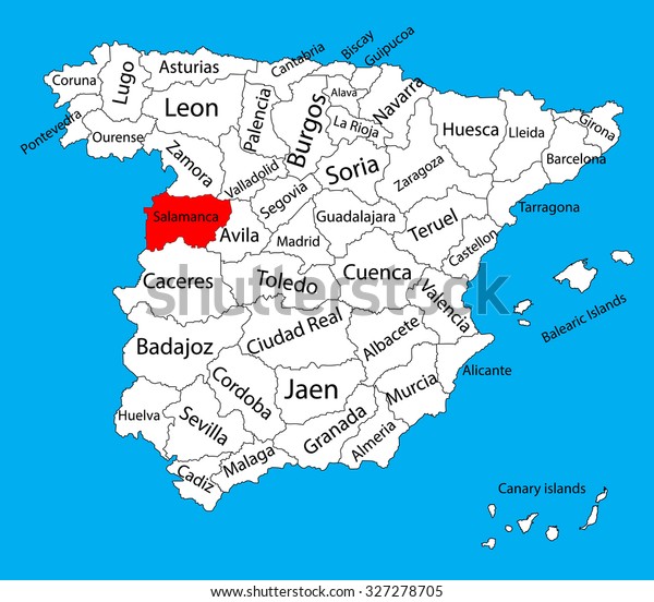 Salamanca Map Silhouette Vector Spain Province Stock Vector Royalty Free