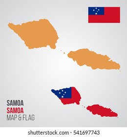 Samoa Map Flag Stock Vector Royalty Free Shutterstock