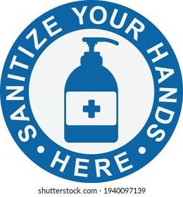 Sanitize Your Hands Here Sign Vector Stock Vector Royalty Free