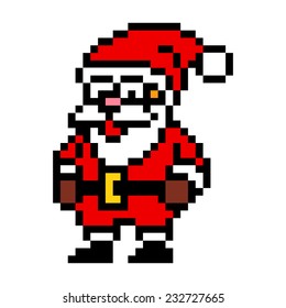 Santa Claus Pixel Art Vector vector de stock libre de regalías