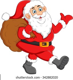 Santa Waving Holding Sack Vector De Stock Libre De Regal As