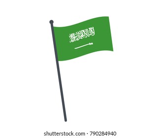 Green Flag Saudi Arabia Sword Correct Vector De Stock Libre De