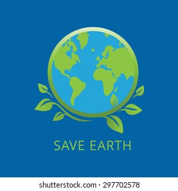 Save Earth Ecology Concept Vector Icon Stock Vector Royalty Free