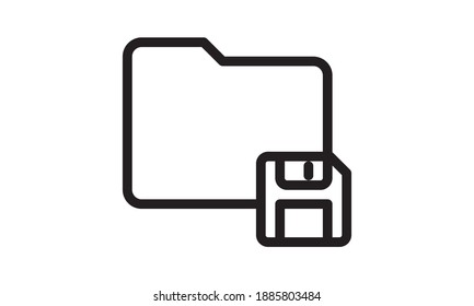 Save Folder Icon Flat Style Vector Shutterstock