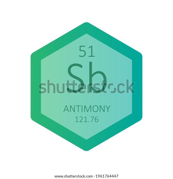 Sb Antimony Metalloid Chemical Element Periodic Stock Vector Royalty