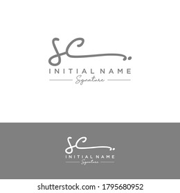 Sc Initial Letter Handwriting Signature Logo Stock Vector Royalty Free