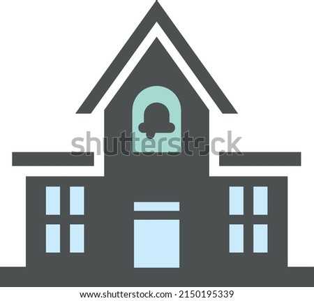 School facade. Children education symbol. Building exterior