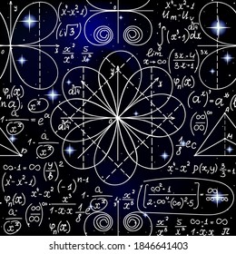 Scientific Math Vector Seamless Pattern Formulas Stock Vector Royalty