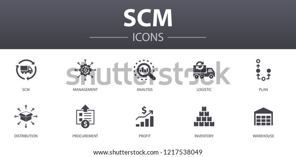 Scm Simple Concept Icons Set Contains Stock Vector Royalty Free