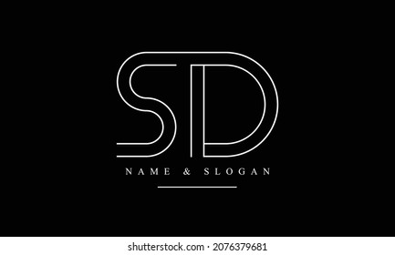 Sd Ds S D Abstract Letters Stock Vector Royalty Free 2076379681