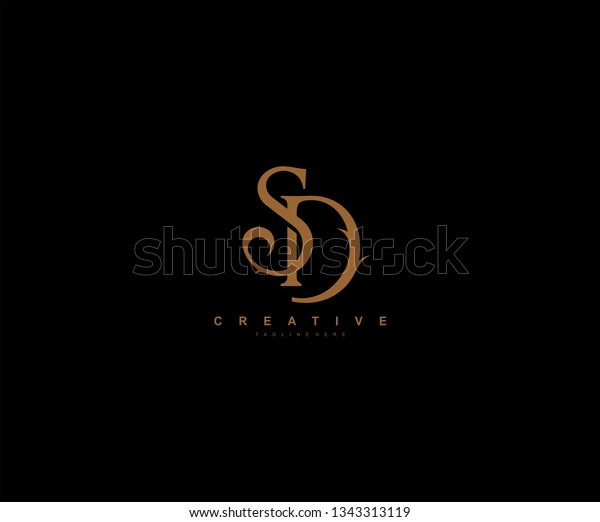 Sd Letter Linked Luxury Premium Monogram Stock Vector Royalty Free