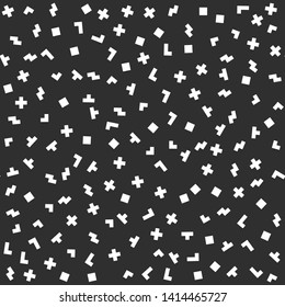 Seamless Abstract Tetris Pattern Black White Stock Vector Royalty Free