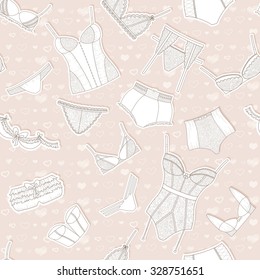 Lingerie Seamless Pattern Vector Underwear Background Vector De Stock