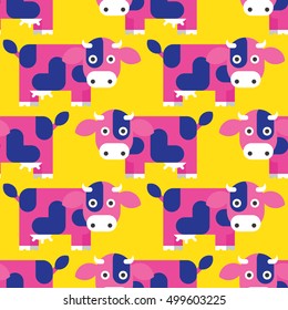 Seamless Cow Pattern Vector Stock Vector Royalty Free