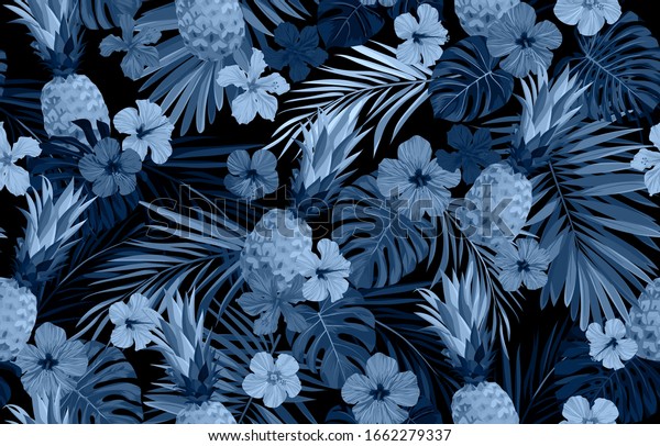 Seamless Hand Drawn Tropical Vector Pattern Stock Vector Royalty Free