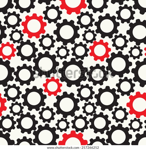 Seamless Pattern Background Cogwheels Vector Illustration Stock Vector