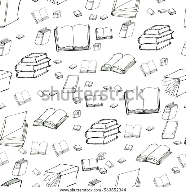 Seamless Pattern Books Stock Vector Royalty Free