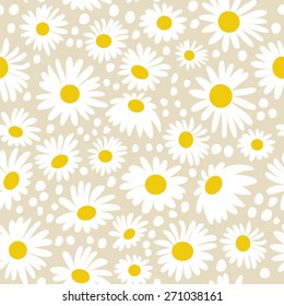 Seamless Pattern Daisies Vector Illustration Stock Vector Royalty Free