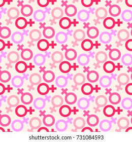 Seamless Pattern Female Icon Venus Symbol Stock Vector Royalty Free