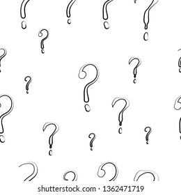 Seamless Pattern Hand Drawn Questions Marks Stock Vector Royalty Free