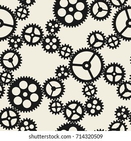 Seamless Pattern Mechanic Gear Wheels Abstract Stock Vector Royalty