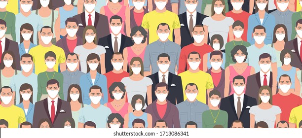 Group Casual People Face Big Crowd Stock Vector Royalty Free 264818288