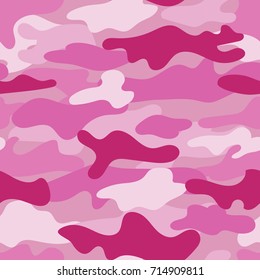 Pink Camouflage Seamless Pattern Doodle Spot Stock Vector Royalty Free