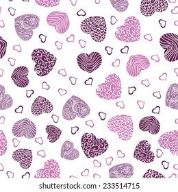 Seamless Pattern Pink Hearts Vector Illustration Stock Vector Royalty