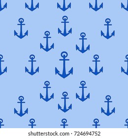 Seamless Texture Blue Anchors On Blue Stock Vector Royalty Free