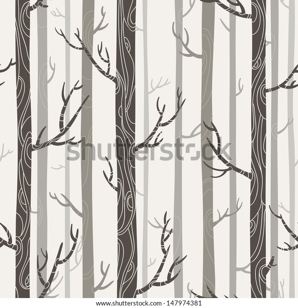 Seamless Texture Trees Patterns On Trees Stock Vector Royalty Free