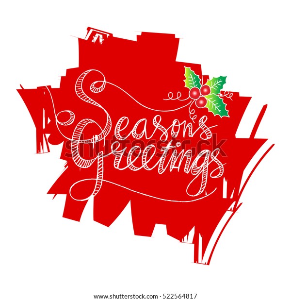 Seasons Greetings Hand Lettering Stock Vector Royalty Free