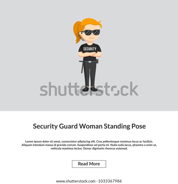 Security Guard Woman Standing Pose Information