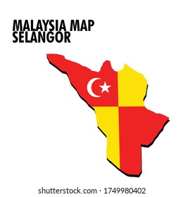 Selangor State Map Malaysia Country Black Stock Vector Royalty Free