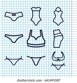 Bikini Icons Set Set Bikini Stock Vector Royalty Free