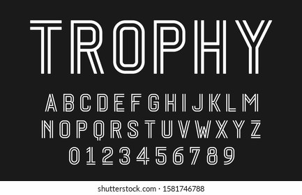 Set Alphabets Font Letters Numbers Modern Stock Vector Royalty Free