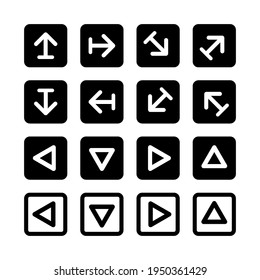 Set Arrow Illustration Icons Various Directions Stock Vector Royalty