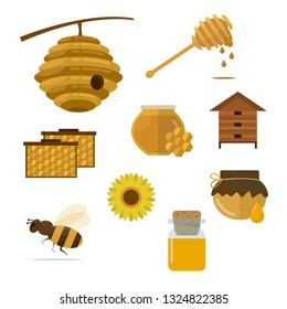 Honey Seamless Pattern Beekeeping Endless Background Stock Vector