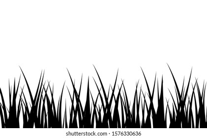 Seamless Grass Silhouette On White Vector Stock Vector Royalty Free