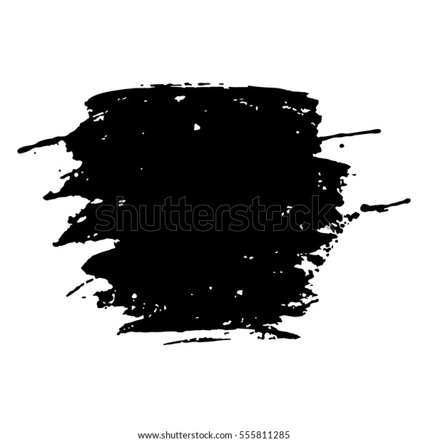 Set Black Paint Ink Grunge Dirty Stock Vector Royalty Free