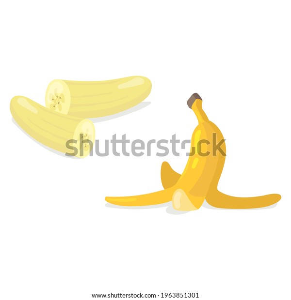 Set Cartoon Banana Drawings Stock Vector Royalty Free 1963851301