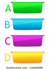 Set Colorful Options Banner Template Vector Stock Vector Royalty Free